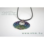 Sugaras medál- lila-kék-zöld